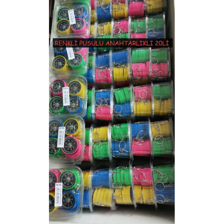 PUSULA RENKLİ ANAHTARLIKLI 20li