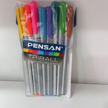 PENSAN 1003 TRIBALL TÜKENMEZ KALEM 8 RENKLİ  (BOX24) PENSAN 1003 TRIBALL TÜKENMEZ KALEM 8 RENKLİ  (BOX24)
