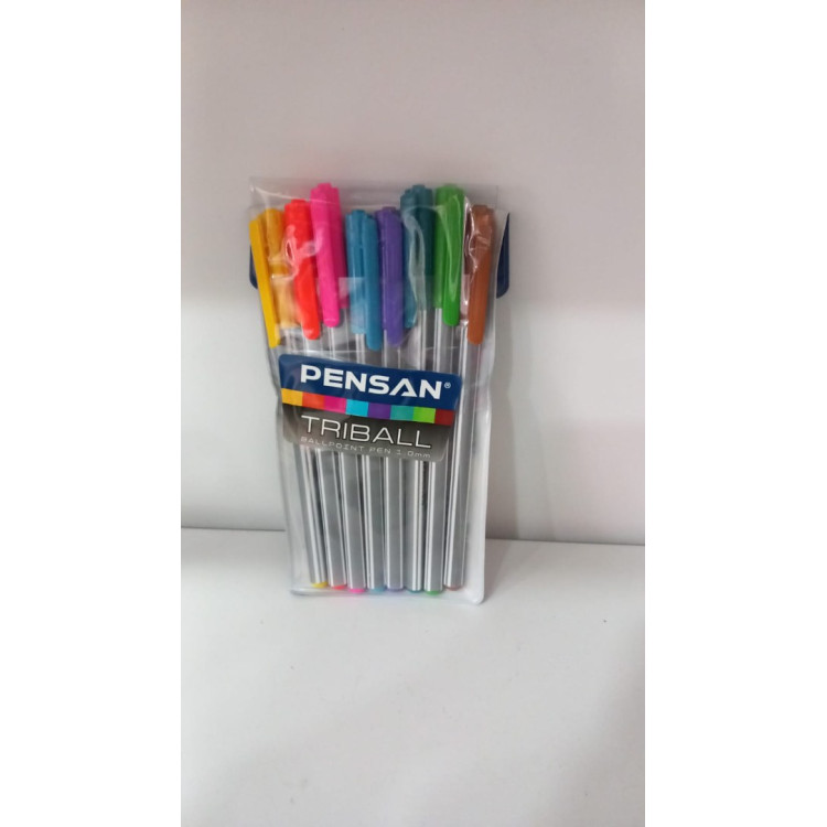 PENSAN 1003 TRIBALL TÜKENMEZ KALEM 8 RENKLİ  (BOX24) *K