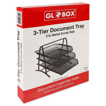 GLOBOX 6255 METAL 3LÜ EVRAK RAFI SİYAH GLOBOX 6255 METAL 3LÜ EVRAK RAFI SİYAH