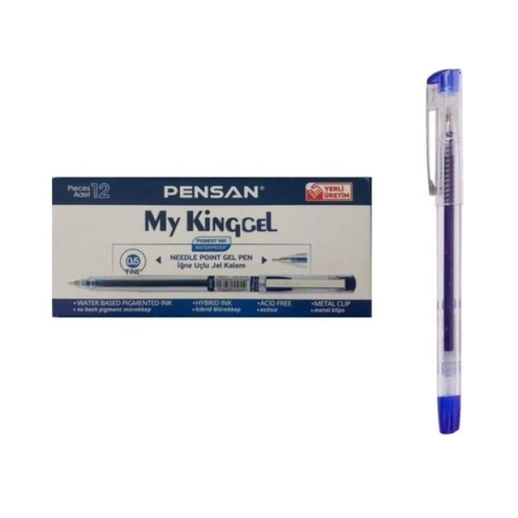 PENSAN 6405 MY KİNGGEL 0.5 İĞNE UÇLU JEL PİLOT KALEM (BOX12) MAVİ