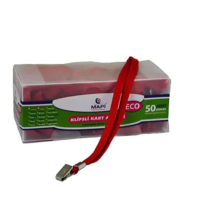 MAPİ 26 53 METAL KLİPSLİ ASKI İPİ KIRMIZI 50Lİ