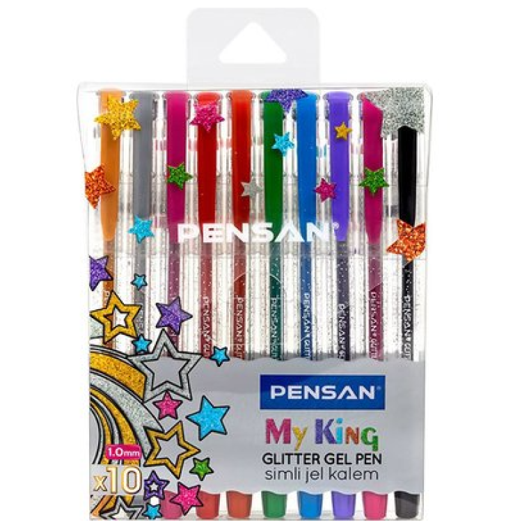 PENSAN MY-KİNG 6402-10 RENK SİMLİ JEL KALEM (BOX12)