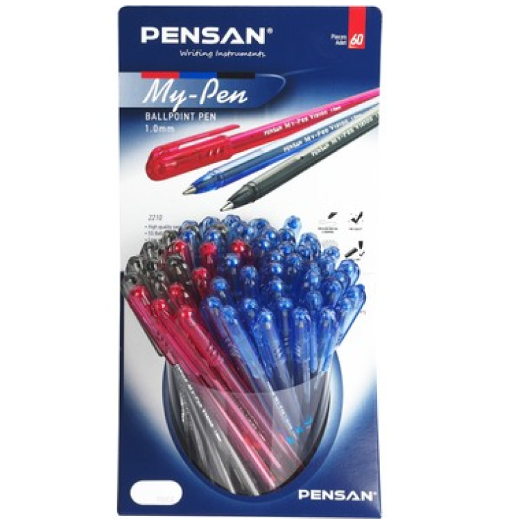 PENSAN MY-PEN TÜKENMEZ KALEM M/S/K 60LI STAND