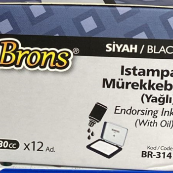 BRONS BR-314 SİYAH ISTAMPA MÜREKKEBİ YAĞLI 30CC (BOX12) BRONS BR-314 SİYAH ISTAMPA MÜREKKEBİ YAĞLI 30CC (BOX12)