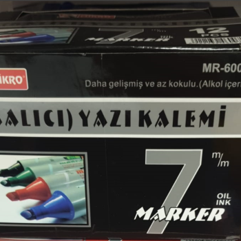 MİKRO 6007/S PERMANENT MARKER KALICI KOLİ KALEMİ 7MM SİYAH 12Lİ KESİK UÇ MİKRO 6007/S PERMANENT MARKER KALICI KOLİ KALEMİ 7MM SİYAH 12Lİ KESİK UÇ