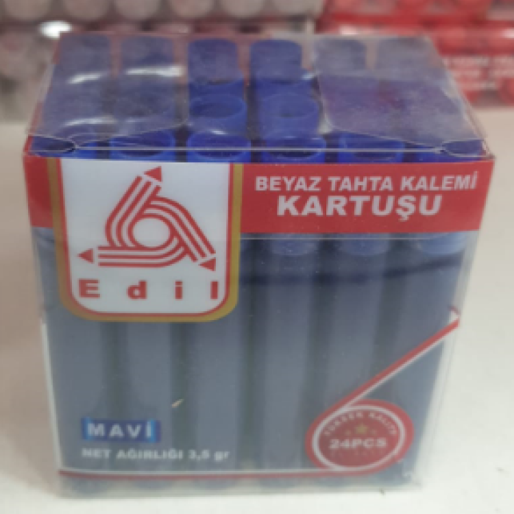 EDİL EL-0013 TAHTAKALEMİ KARTUŞU MAVİ (BOX24)*K
