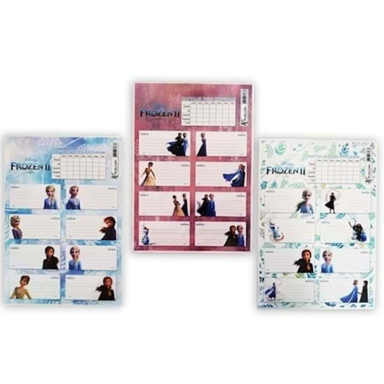 FROZEN 3LÜ DERS PROGRAMLI OKUL ETİKETİ (BOX50) KESKİN COLOR 220130-92