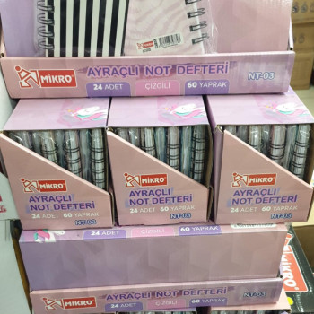 MİKRO NT-03 AYRAÇLI NOT DEFTERİ 60YP ÇİZGİLİ 8x10cm (BOX24) MİKRO NT-03 AYRAÇLI NOT DEFTERİ 60YP ÇİZGİLİ 8x10cm (BOX24)