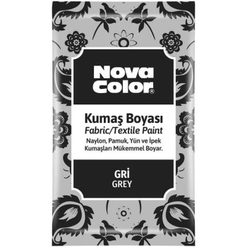 NOVACOLOR NC-908 TOZ KUMAŞ BOYASI 12GR (BOX12) GRİ NOVACOLOR NC-908 TOZ KUMAŞ BOYASI 12GR (BOX12) GRİ