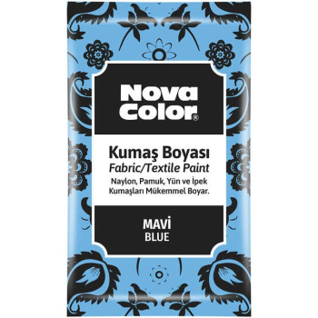 NOVACOLOR NC-902 TOZ KUMAŞ BOYASI 12GR (BOX12) MAVİ NOVACOLOR NC-902 TOZ KUMAŞ BOYASI 12GR (BOX12) MAVİ