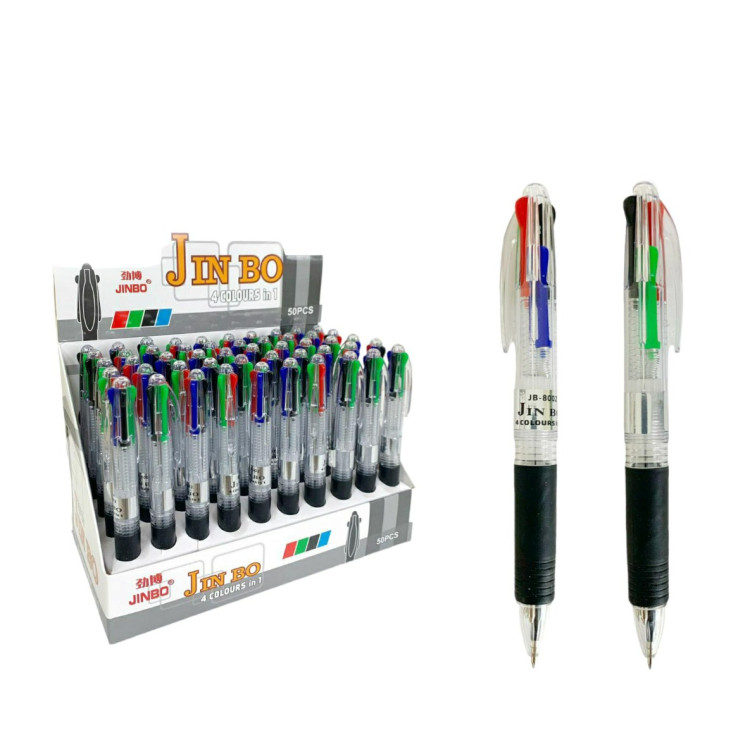 JİNBO 4 RENK TÜKENMEZ KALEM 50Lİ