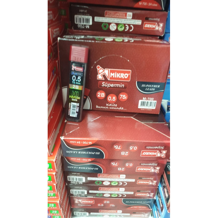 MiN MiKRO 0.5 Hi-POLYMER LEADS 75 MM 2B M-700 24TÜP