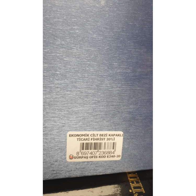 E240-20 GÜRPAŞ 17*24 CİLT BEZLİ TİCARİ FİHRİST 20Lİ E240-20 GÜRPAŞ 17*24 CİLT BEZLİ TİCARİ FİHRİST 20Lİ