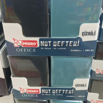 MİKRO OFİCCE OFC-01 NOT DEFTERİ ÇİZGİLİ 11x16CM 80GR 80YP 24LÜ *K MİKRO OFİCCE OFC-01 NOT DEFTERİ ÇİZGİLİ 11x16CM 80GR 80YP 24LÜ *K
