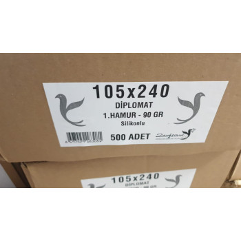 ZARFSAN SİLİKONLU DİPLOMAT ZARF 105x240 90 GR 1.HAMUR PENCERESİZ 500LÜ #2