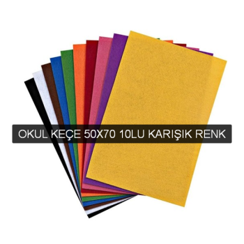 OKUL KEÇE 50X70 KARIŞIK RENK 10LU OKUL KEÇE 50X70 KARIŞIK RENK 10LU