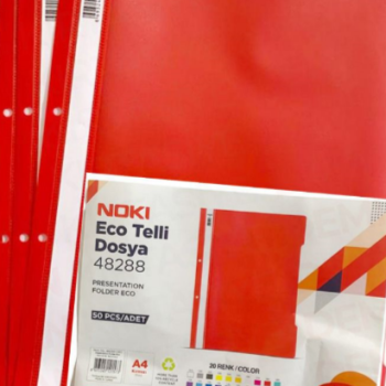 Noki 48288 Telli Dosya Eco 50li  KIRMIZI Noki 48288 Telli Dosya Eco 50li  KIRMIZI