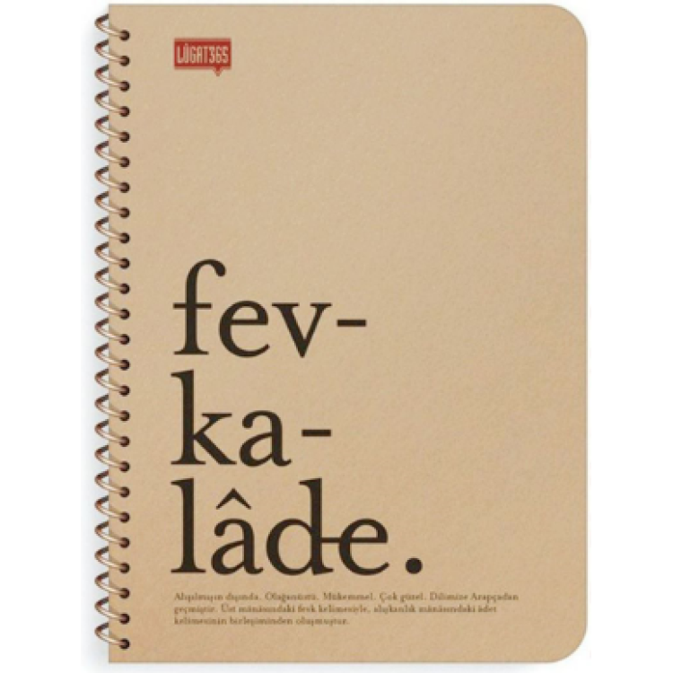 KRAFT KAPAK SPİRALLİ ÇİZGİLİ DEFTER 16X22CM 80YP -FEVKALADE-