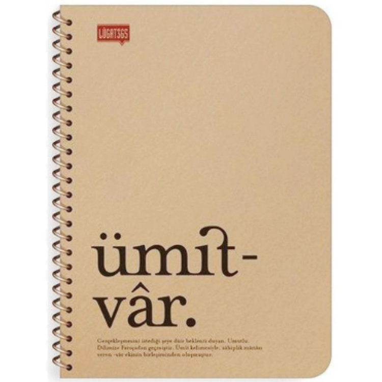 KRAFT KAPAK SPİRALLİ ÇİZGİLİ DEFTER 16X22CM 80YP -ÜMİTVAR-