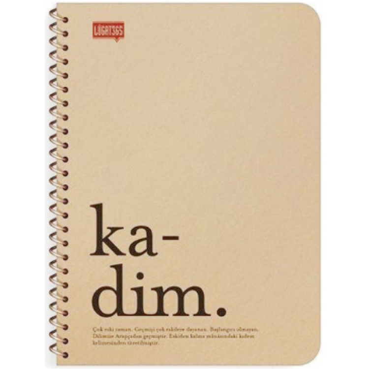 KRAFT KAPAK SPİRALLİ ÇİZGİLİ DEFTER 16X22CM 80YP -KADİM-
