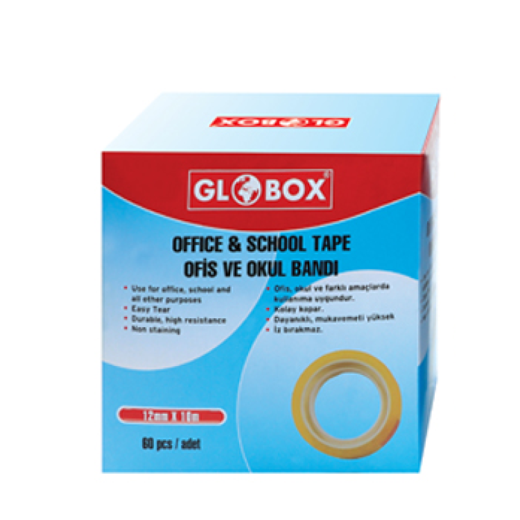 GLOBOX 6951 ŞEFFAF PARA BANT 12x10 12Lİ