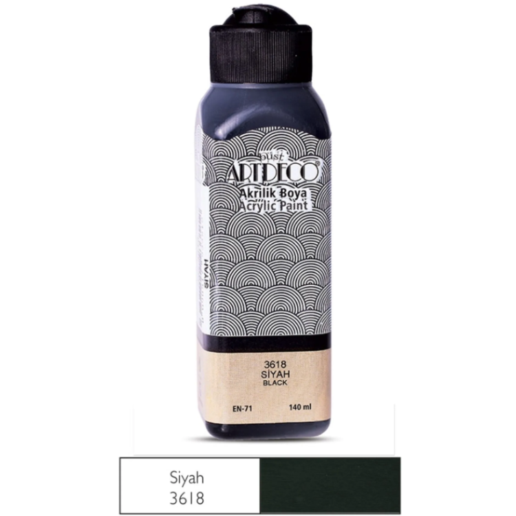 ARTDECO 3618 AKRİLİK BOYA 140ML SİYAH