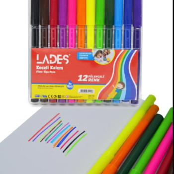 LADES KEÇELİ KALEM 12 RENK (BOX12) LADES KEÇELİ KALEM 12 RENK (BOX12)