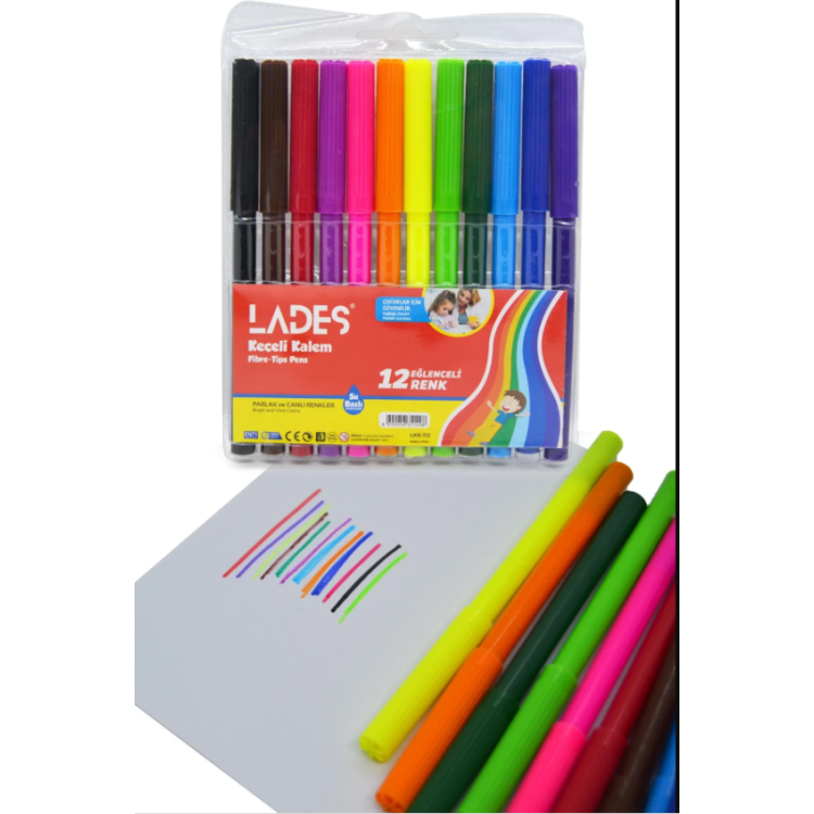 LADES KEÇELİ KALEM 12 RENK (BOX12)