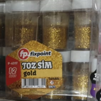 FİXPOİNT P-6317  TOZ SİM ALTIN RENK 12'Lİ FİXPOİNT P-6317  TOZ SİM ALTIN RENK 12'Lİ