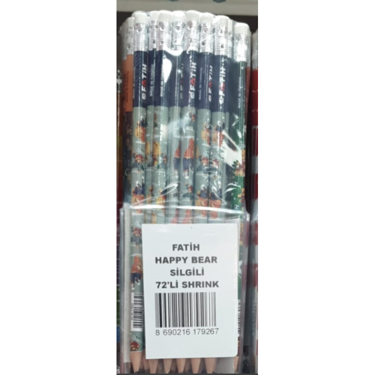 FATİH HAPPY 179267 HAPPY BEAR SİLGİLİ KURŞUN KALEM 72Lİ SHRINK
