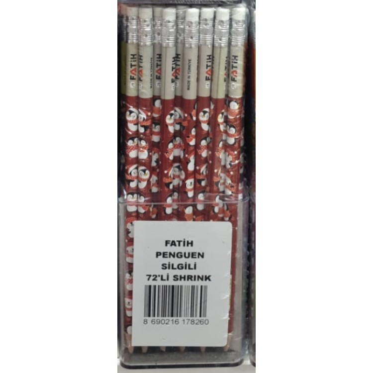FATİH 178260 PENGUEN SİLGİLİ KURŞUN KALEM 72Lİ SHRINK
