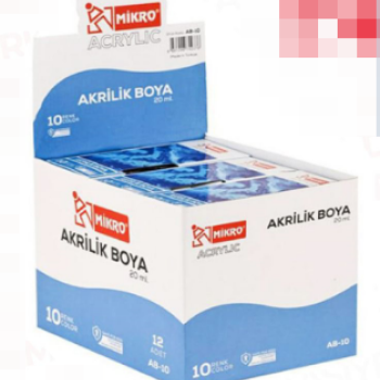 MİKRO AB-10 20ML SU BAZLI AKRİLİK BOYA 10 RENK MİKRO AB-10 20ML SU BAZLI AKRİLİK BOYA 10 RENK