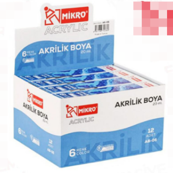 MİKRO AB-06 20ML SU BAZLI AKRİLİK BOYA 6 RENK MİKRO AB-06 20ML SU BAZLI AKRİLİK BOYA 6 RENK