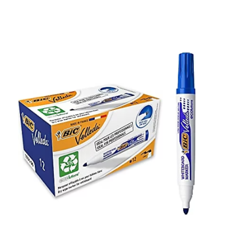 BİC 1701 VELLEDA TAHTA KALEMİ MAVİ 12Lİ