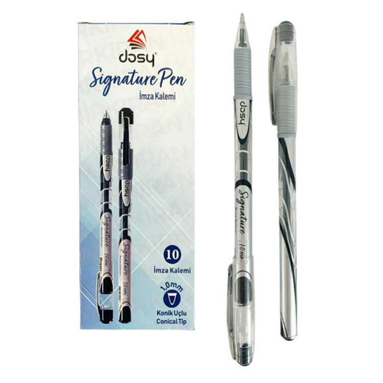 DOSY 1MM İMZA KALEMİ SİYAH 10LU