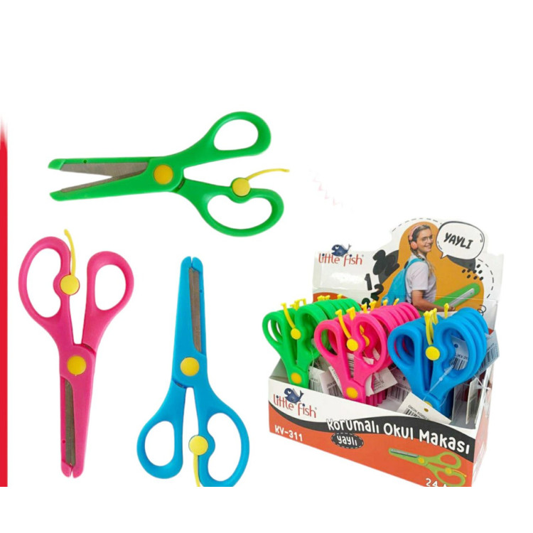 LITTLE FISH KV-311 KORUMALI ÖĞRENCİ MAKASI (BOX24)