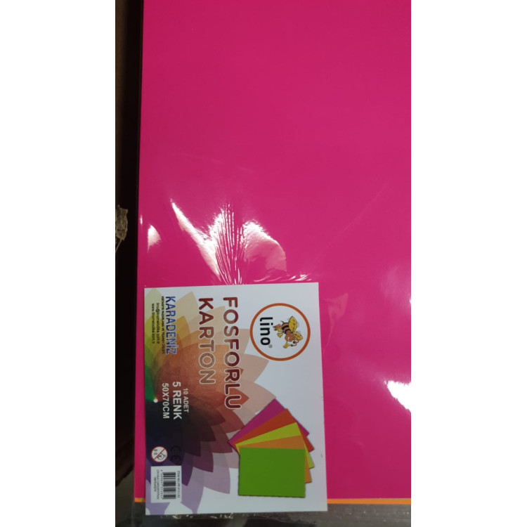 LİNO FOSFORLU KARTON 50X70 175 GR 5 RENK (BOX10)