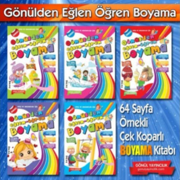 GÖNÜLDEN EĞLEN ÖĞREN BOYAMA KİTABI 64SY 5Lİ SET GÖNÜLDEN EĞLEN ÖĞREN BOYAMA KİTABI 64SY 5Lİ SET