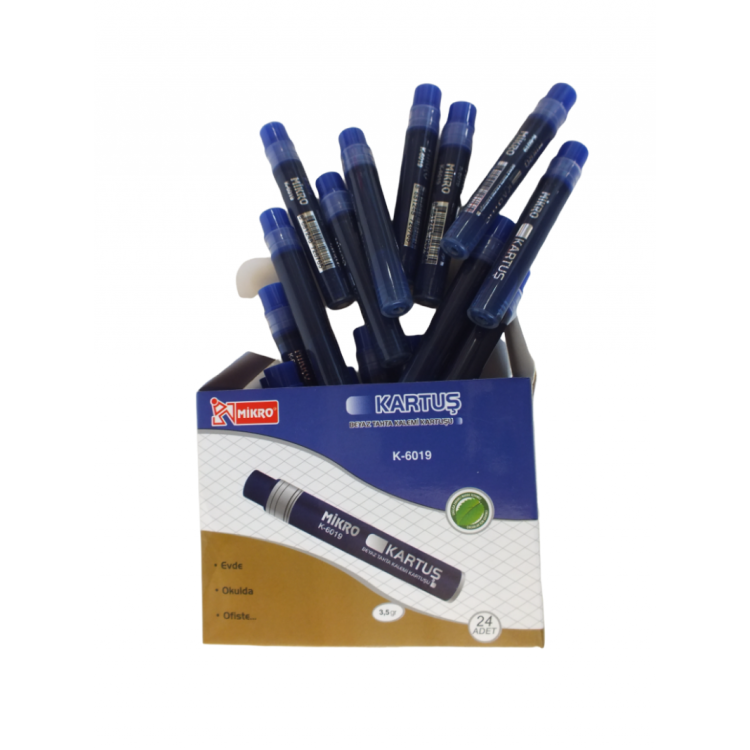 MİKRO K-6019 TAHTAKALEMİ KARTUŞU MAVİ (BOX24)
