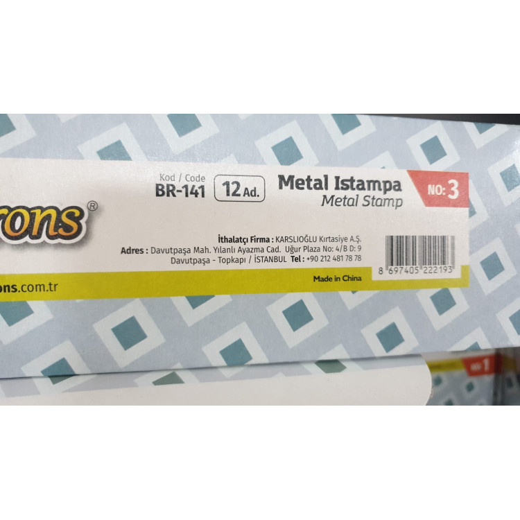 BRONS BR-141 NO:3 METAL ISTAMPA 12Lİ