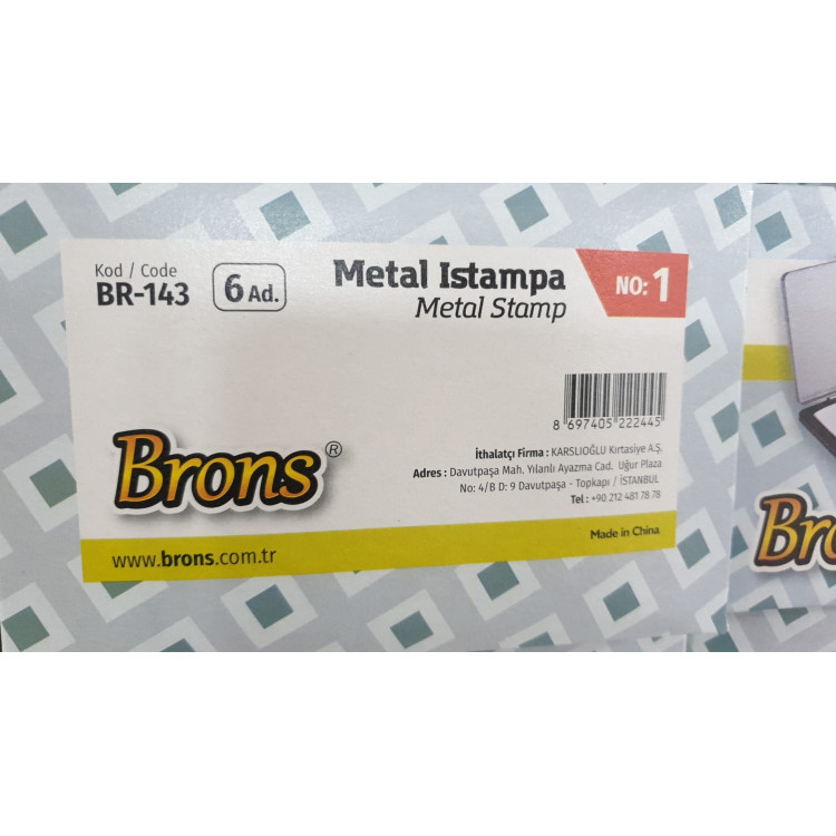 BRONS BR-143 NO:2 METAL ISTAMPA 6lı