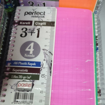 PASTEL A6 PP NOT DEFTERİ AYRAÇLI 3+1 KARELİ ÇİZGİLİ (BOX12) SEPERATÖRLÜ PASTEL A6 PP NOT DEFTERİ AYRAÇLI 3+1 KARELİ ÇİZGİLİ (BOX12) SEPERATÖRLÜ