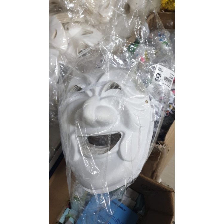RED APPLE MSK-3 BOYANABİLİR KARTON MASKE PALYAÇO 12Lİ *K