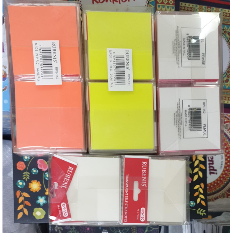 RUBENİS RPS-150 ŞEFFAF 50YP TRANSPARAN 76X76 POST-İT 24LÜ *k