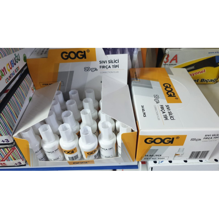 GOGİ 4001 SIVI SİLİCİ FIRÇA TİP 20GR 24LÜ TİPEX/DAKSİL