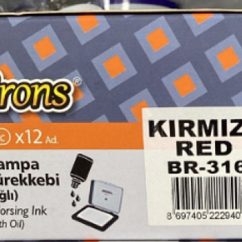 BRONS BR-316 KIRMIZI ISTAMPA MÜREKKEBİ YAĞLI 30CC (BOX12) BRONS BR-316 KIRMIZI ISTAMPA MÜREKKEBİ YAĞLI 30CC (BOX12)