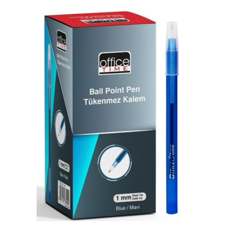GLOBOX OFFİCE TİME 3020 1.0 TÜKENMEZ KALEM MAVİ 50Lİ *K