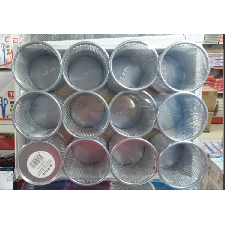 GLOBOX 2986 GRİ FİLE METAL TEKLİ KALEMLİK (BOX12)