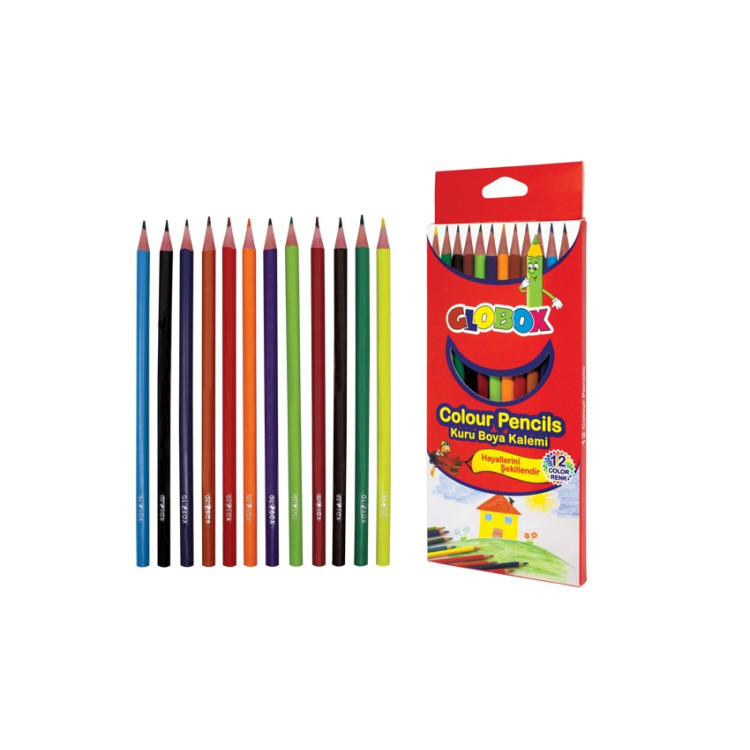 GLOBOX 6897 KURU BOYA UZUN 12 RENK (BOX12)